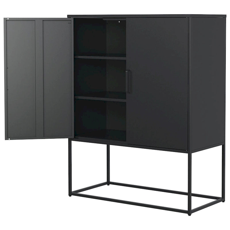 Steel Storage Cabinet with Adjustable Shelves & Magnetic Doors