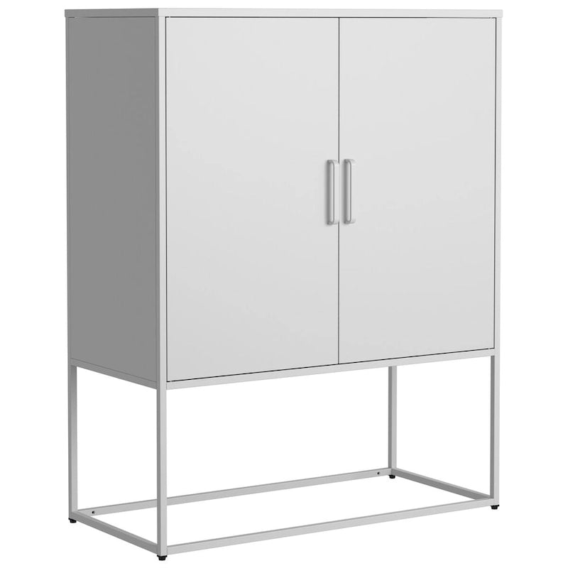 Steel Storage Cabinet with Adjustable Shelves & Magnetic Doors