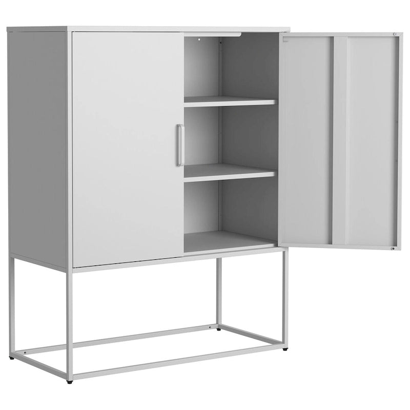 Steel Storage Cabinet with Adjustable Shelves & Magnetic Doors
