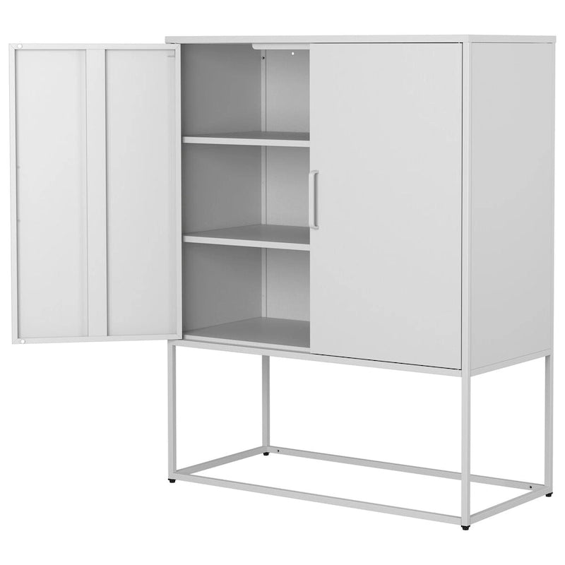 Steel Storage Cabinet with Adjustable Shelves & Magnetic Doors