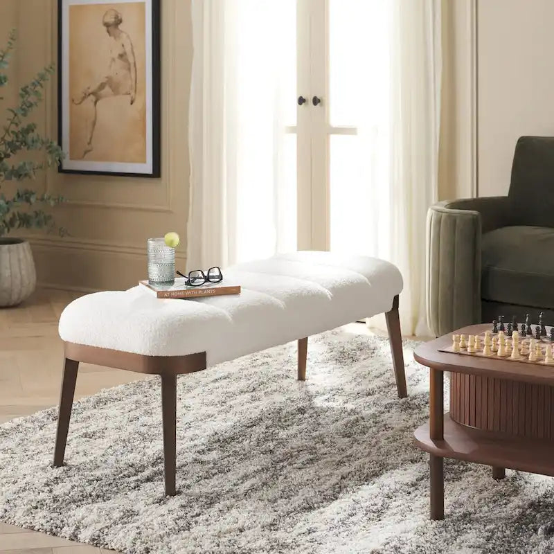 Upholstered Velvet Bench - 50Wx19Dx19H